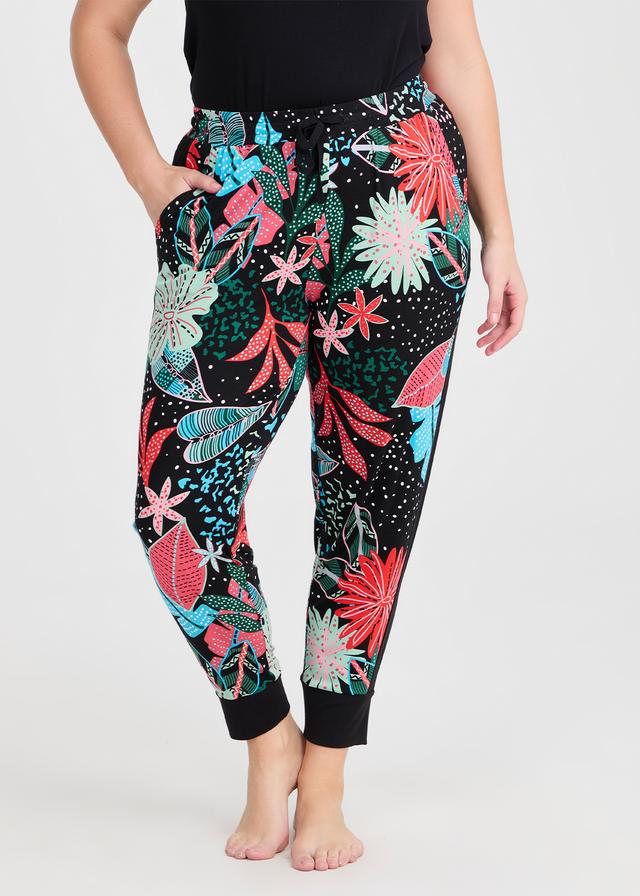 Taking Shape Bamboo Floral Fiesta Pyjama Pant Size 24 in Black / Print - Plus Size Women's Sleepwear