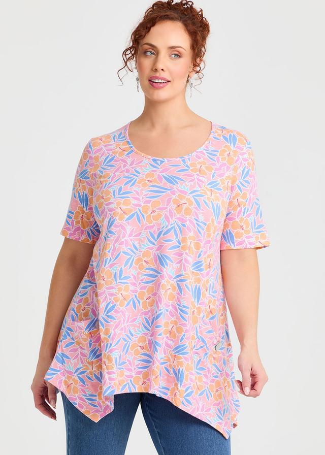 Taking Shape Sorrento Swing Top Size 12 in Hibiscus Print - Plus Size Women's Tops & T Shirts