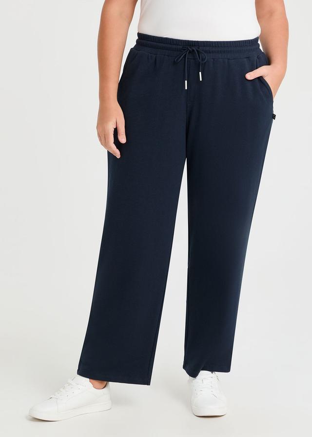 Taking Shape Straight Leg Lounge Pant Size 24 in True Navy, Cotton - Plus Size Women's Bottoms
