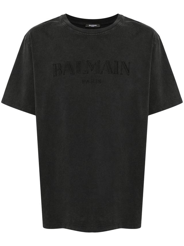 BALMAIN T-Shirt With Vintage Balmain Embroidery