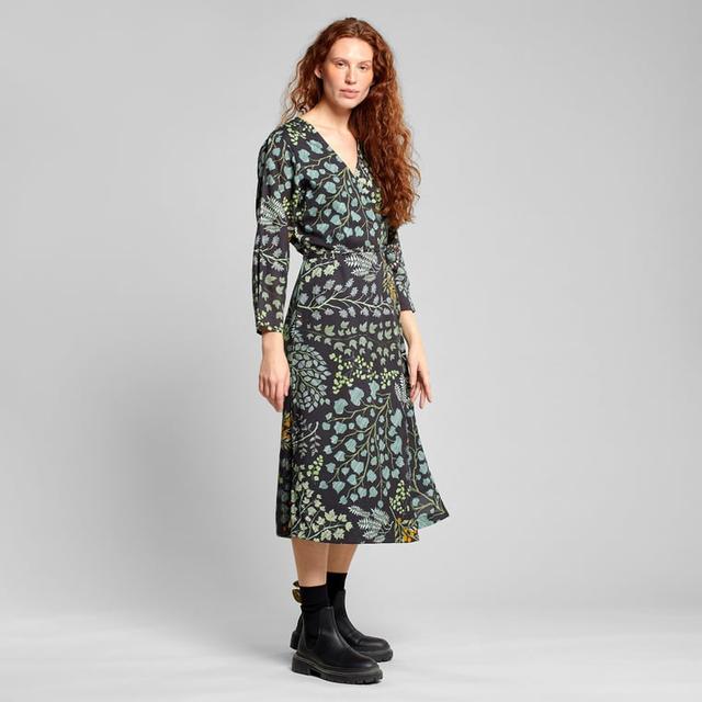 Wrap Dress Smygehuk Botanical Quilt Black