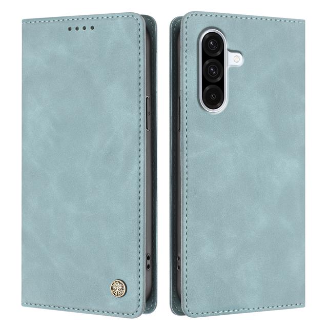 For Samsung Galaxy A37 5G Case HX RFID Blocking Wallet Stand Leather Flip Phone Cover - Lake Blue