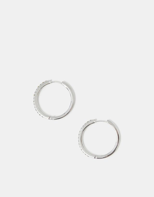 Diamanté Hoop Earrings Silver - Accessorize