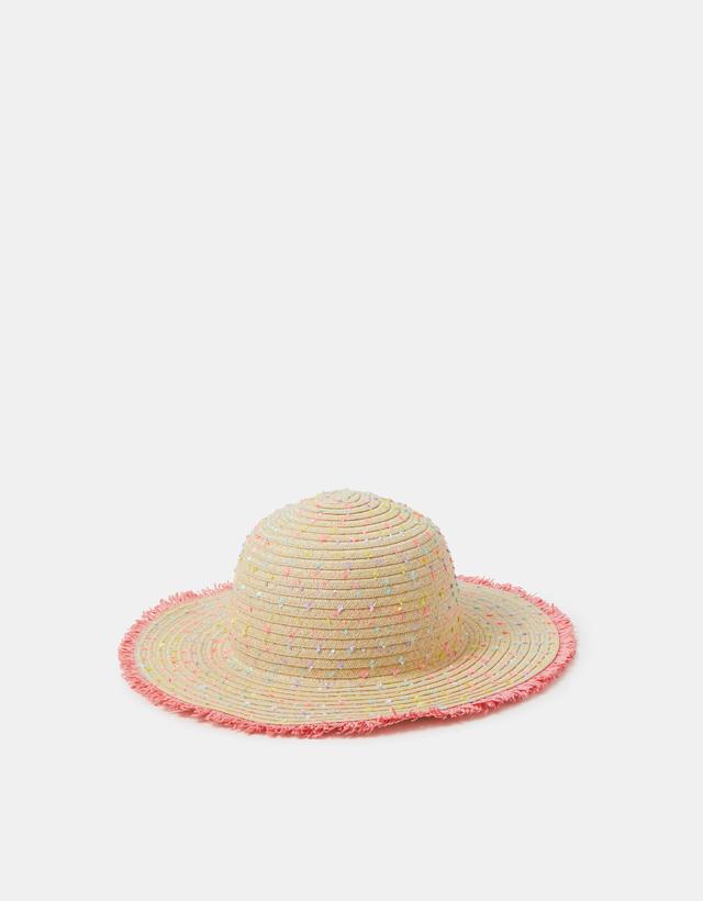 Speckled Floppy Straw Hat Multi, Size: 3-6 Yrs - Accessorize