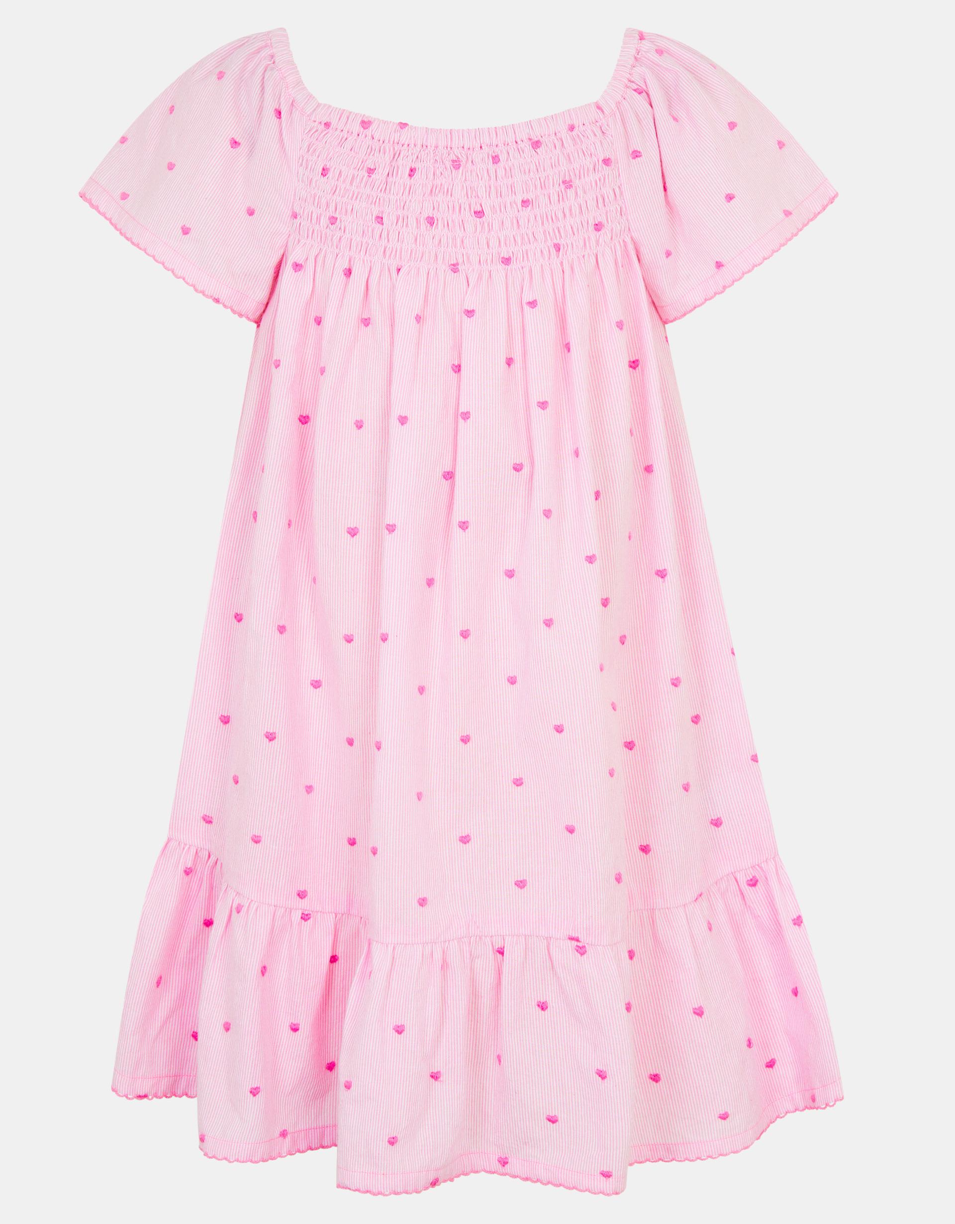 Heart Embroidered Dress Pink, Size: 3-4 Years, Little Girl's - Accessorize