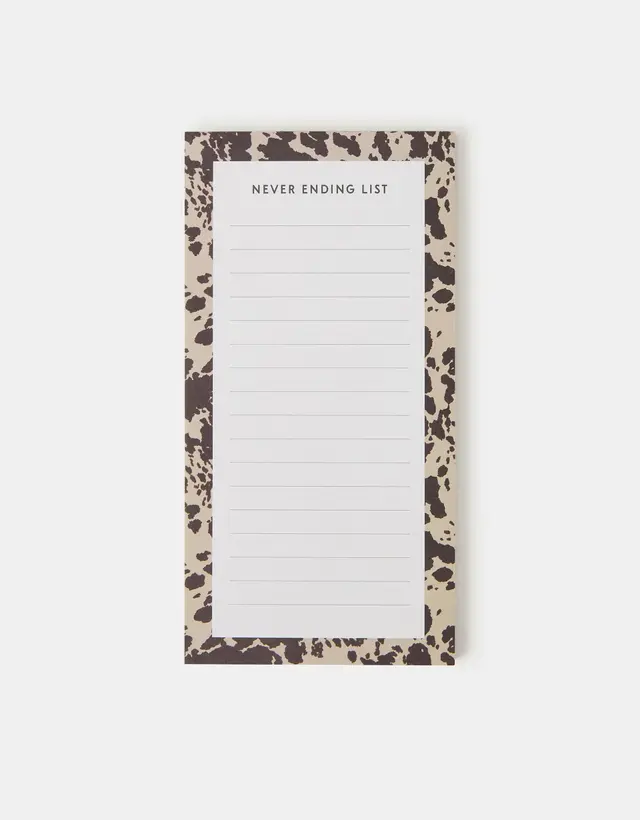 Cow Print To Do List Pad - Accessorize