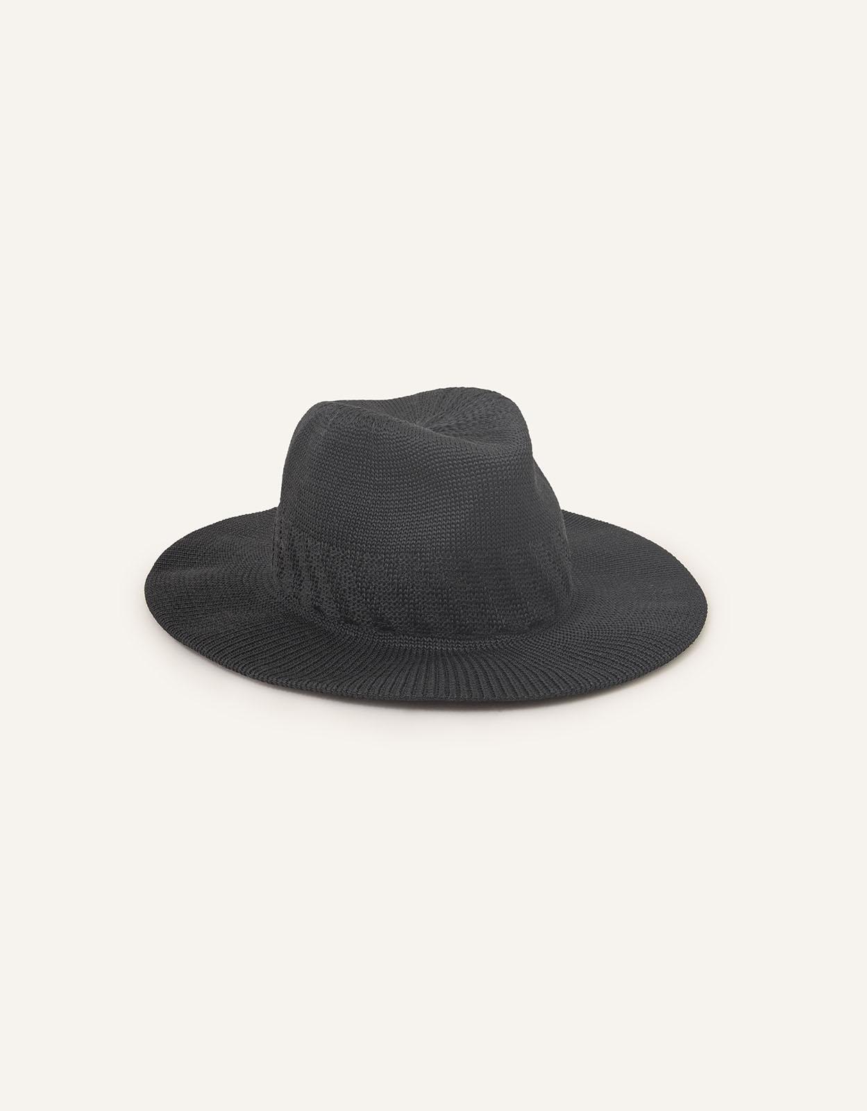 Black Woven Packable Fedora Hat, Size: 57cm, Women's - Accessorize