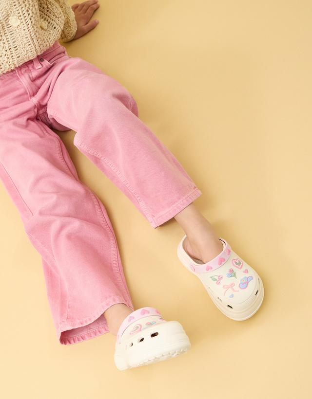 Prairie Platform Clogs Ivory, Size: 13 - Accessorize