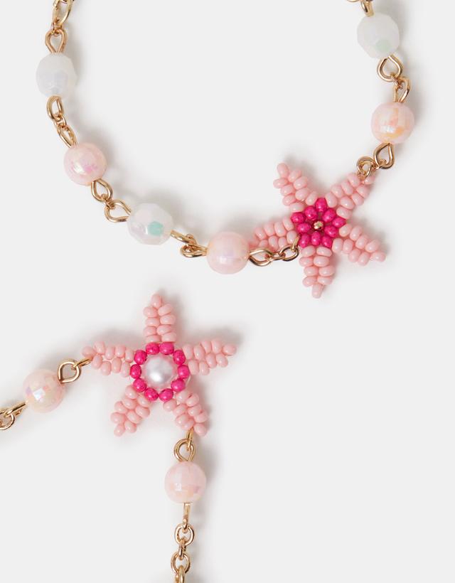 White Girls Starfish Beaded Necklace & Bracelet Set - Accessorize