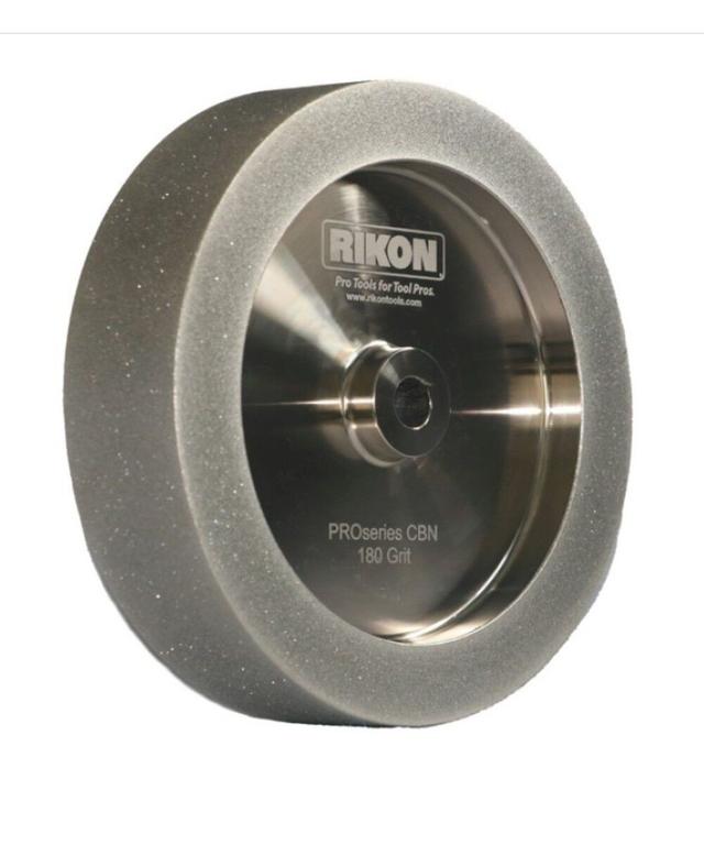 RIKON PRO CBN 8 Inch x 1.5 Inch x 1 Inch Square Edge 80 Grit Sharpening Wheel, 5/8 Inch Arbor - 82-7080