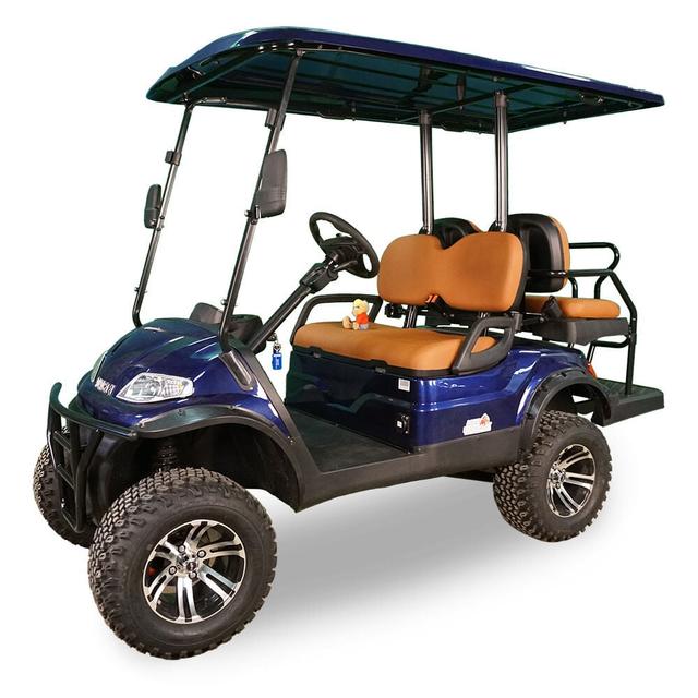 Advanced EV 48V Electric 2 2 Passenger Lifted Golf Car - Metallic Blue - EV1 4L-MBLUE-22