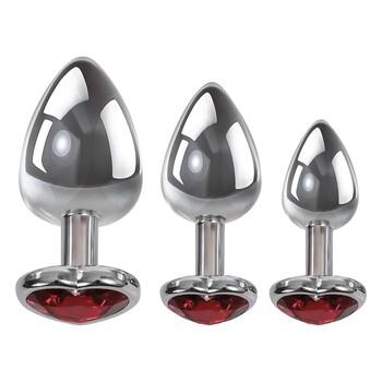 Adam & Eve Three Hearts Gem Anal Plug Set