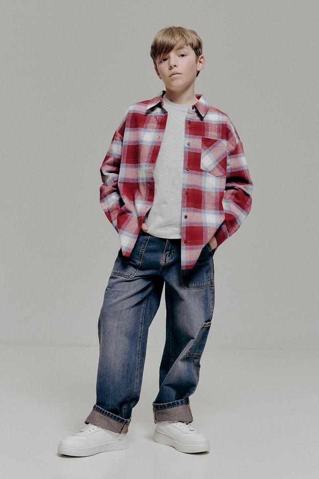 Ardene Kids Carpenter Jeans in Dark Blue | Size 7 | 100% Cotton