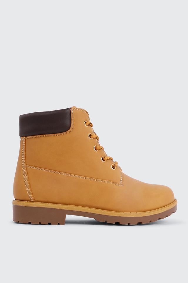 Ardene Lace Up Ankle Boots in Cognac | Size 7 | Faux Suede