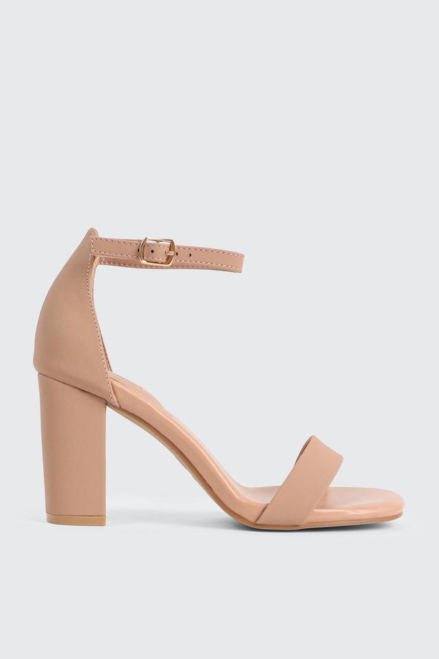 Ardene Faux Suede High Heel Sandals in Beige | Size 7 | Eco-Conscious