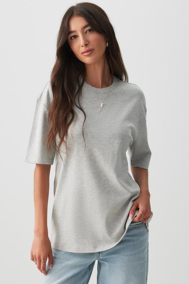 Ardene Solid Crew Neck T-Shirt in Grey | Size XL | 100% Cotton