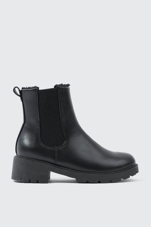 Ardene Warm-Lined Chelsea Boots in Black | Size 11 | Eco-Conscious