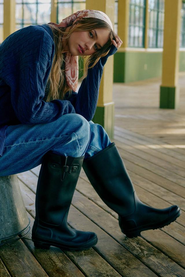 Ardene Knee High Rain Boots in Black | Size 6