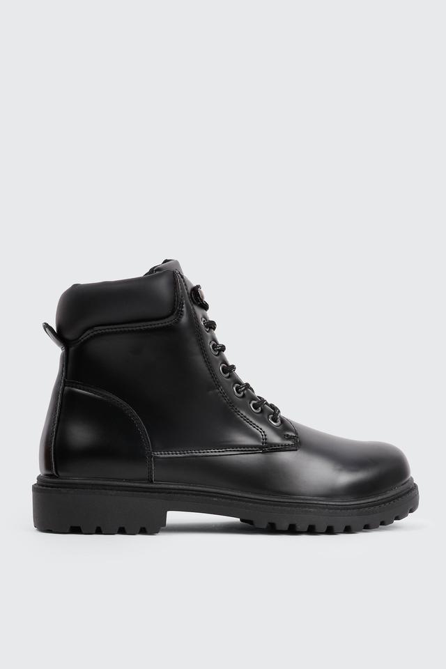 Ardene Man Lug Sole Lace Up Boots For Men in Black | Size 10