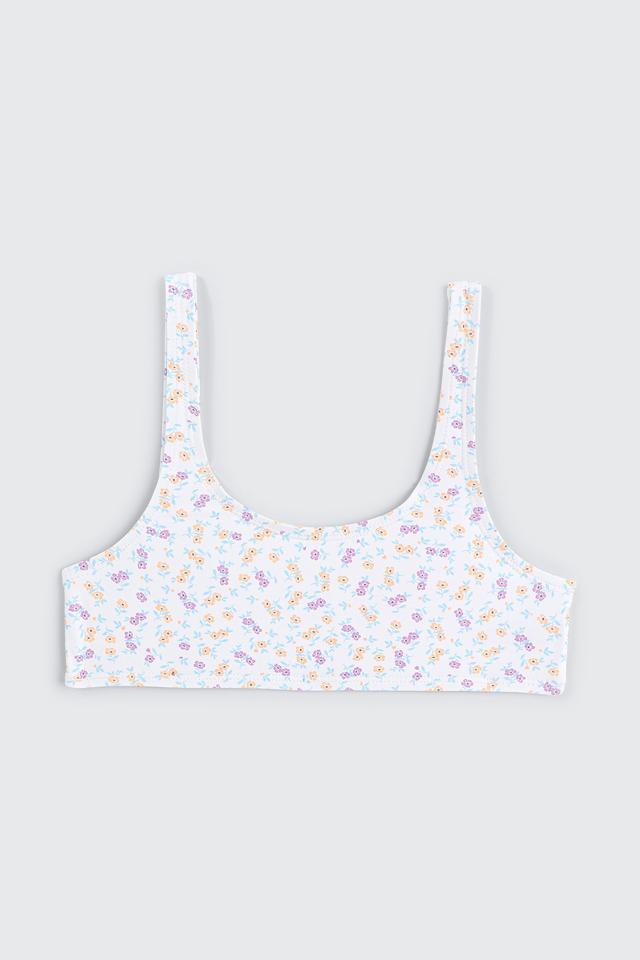 Ardene Kids Printed Bikini Top in White | Size XL | Polyester/Nylon/Elastane | Microfiber
