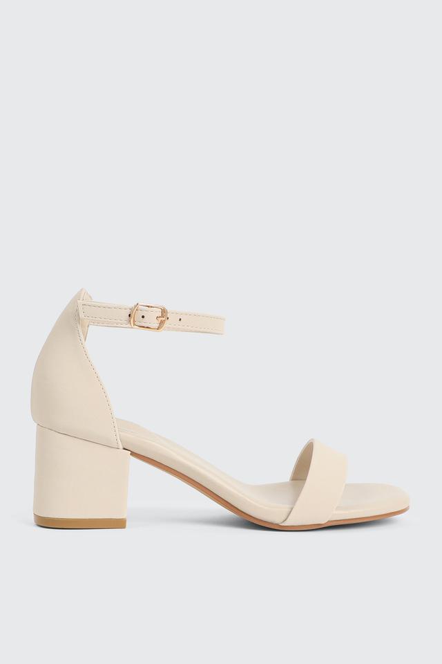 Ardene Faux Suede Block Heel Sandals in Beige | Size 8 | Eco-Conscious