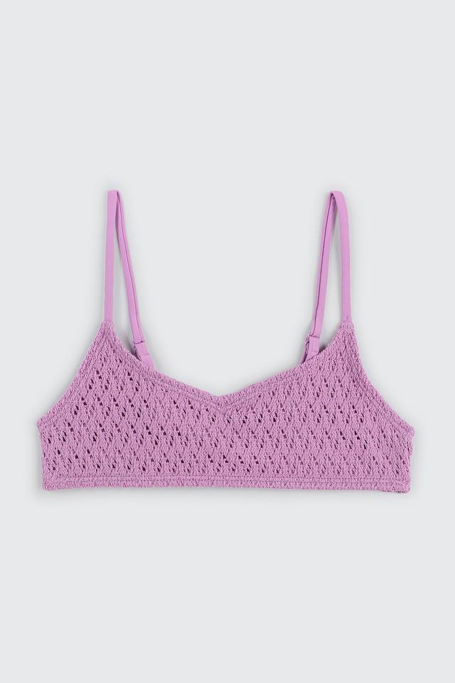 Ardene Kids Crochet Bikini Top in Medium Purple | Size XL | Polyester/Spandex/Elastane