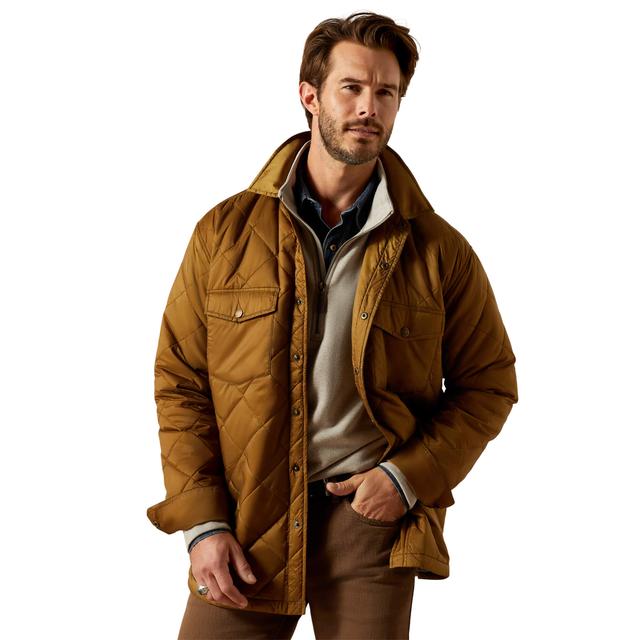 Men's Stinson Shirt Jacket in Dull Gold Polyester, Size: XL by Ariat