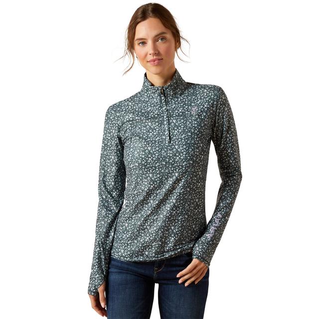Women's Lowell 3.0 1/4 Zip Baselayer in Flower Ditsy, Size: Large by Ariat