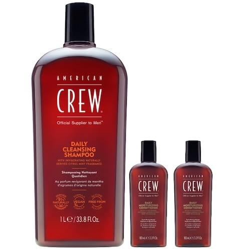 American Crew Daily Cleansing Shampoo 33.8 oz + 2 Free Daily Moisturizing Conditioner 3.3 oz Womens American Crew