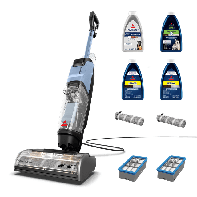 CrossWave EdgeFind All-in-One Multi-Surface Cleaner Exclusive Bundle | Lake Blue/Black Accents | 4163F