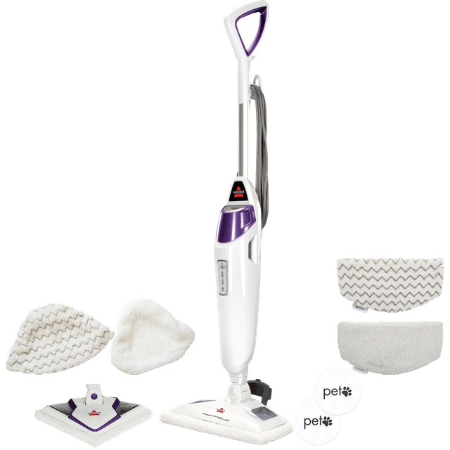 PowerFresh Pet Plus Scrubbing & Sanitizing Steam Mop | Brite White/Grapevine | 19409