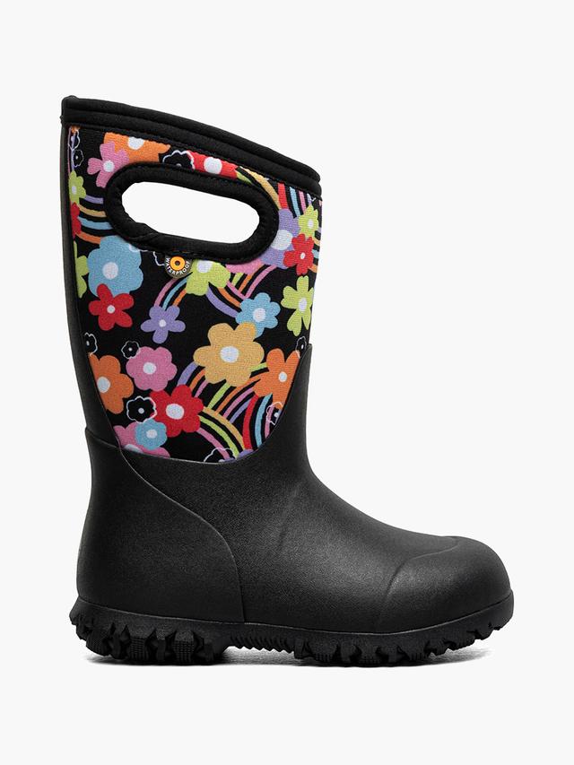 Bogs Boots York Groovy Rainbow Kids' 3 Season Boot Black Multi Size 8 Little Kid