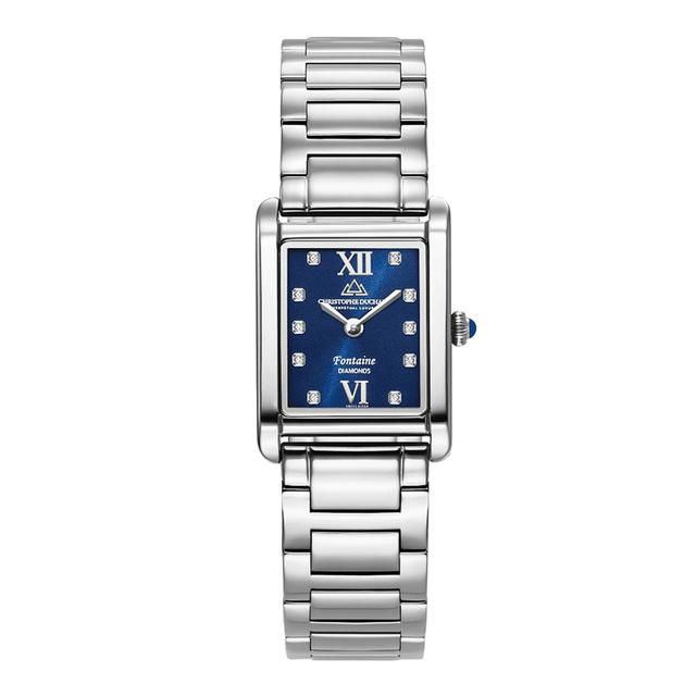 Christophe-Duchamp Women's Silver/Blue Fontaine Watch 21mm
