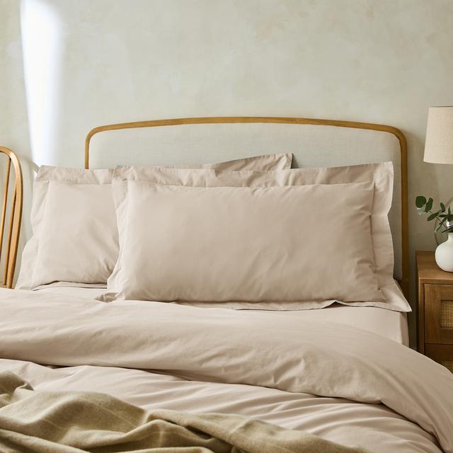 Essential Superking Oxford Pillowcases Stone