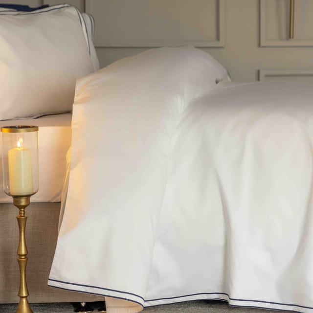 Belledorm Belledorm Egyptian Cotton Savoy Flat Sheet Double Navy - Size Double