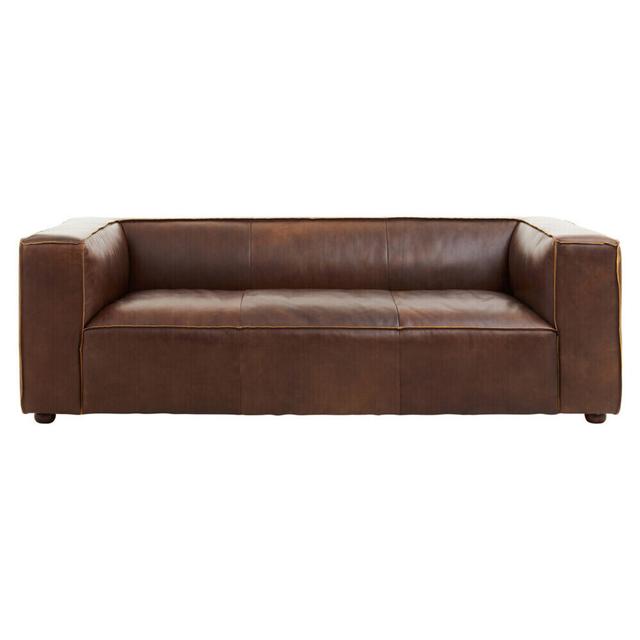 Premier Housewares King Three Seater Mexico Brown Leather Sofa - Size One Size