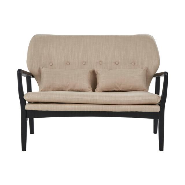 Premier Housewares Stockholm 2 Seat Beige Sofa With Black Wood Frame - Size One Size