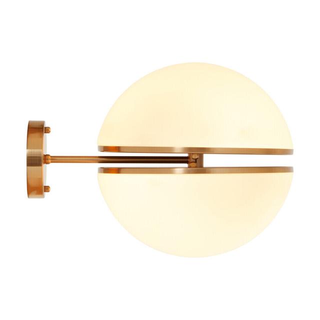 Premier Housewares Abira Brushed Brass Ball Wall Light - Size One Size