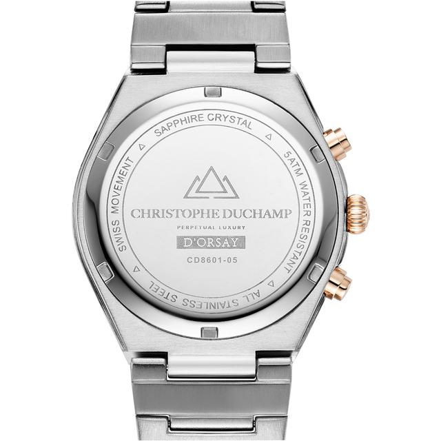 Christophe-Duchamp Women's Silver/Rose Gold Mother Of Pearl D'Orsay Watch 38mm