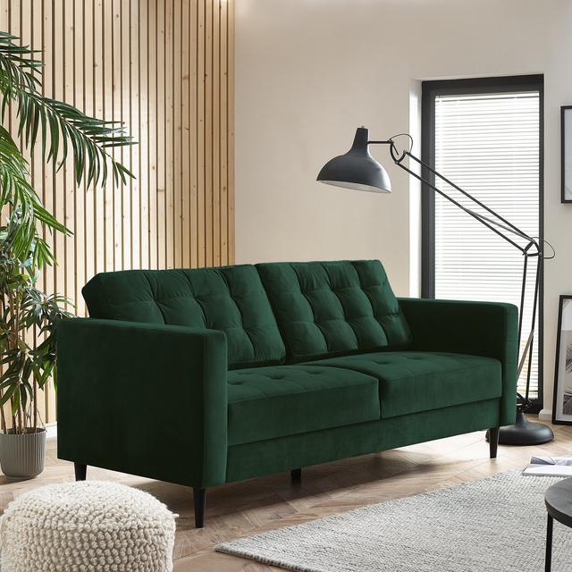 Furniturebox Jolene Emerald Green Velvet 3 Seater Sofa - Size One Size