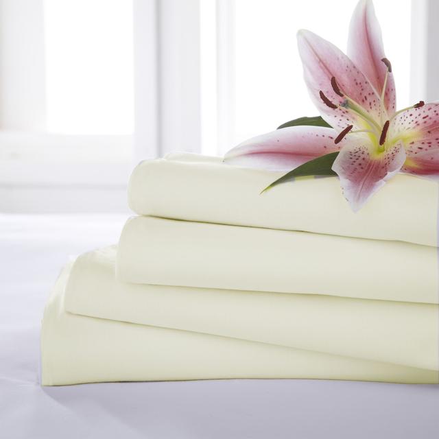 Martex Percale Rich Cream Fitted Sheet - Size Single