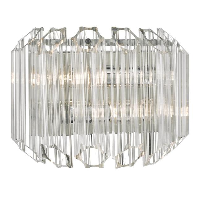 Dar Lighting Tuvalu 2 Light Wall Light Glass & Polished Chrome