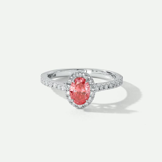 Created Brilliance Darcy | 18ct White Gold 1ct tw Lab Grown Pink Diamond Ring - Size M