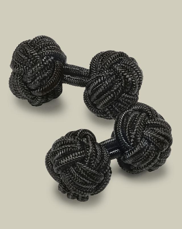 Men's Charles Tyrwhitt Knot Cufflinks - Black Viscose/Elastane