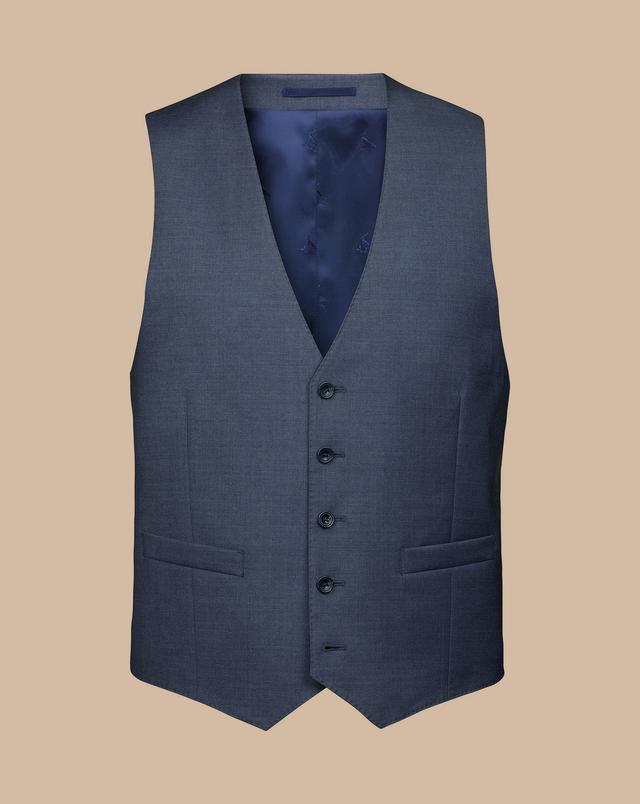 Men's Charles Tyrwhitt Italian Suit Waistcoat - Heather Blue Size w38 Wool