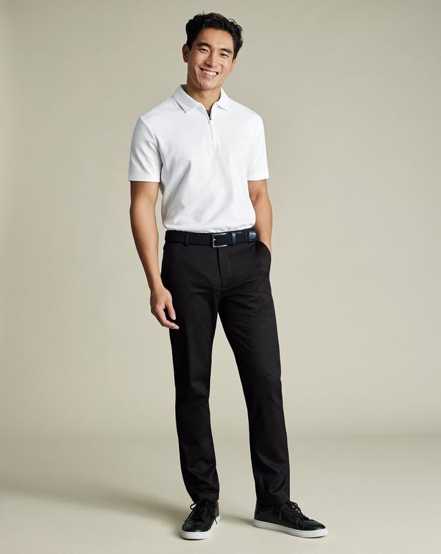 Men's Charles Tyrwhitt Performance Chino Pants - Black Size W36 L30 Cotton