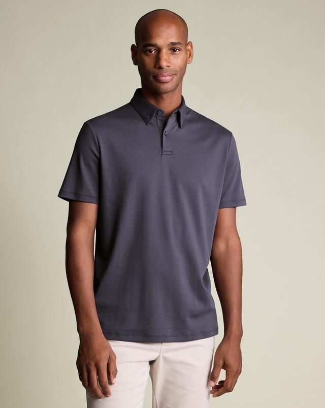 Men's Jersey Cotton Polo - Dark Mauve, XXXL by Charles Tyrwhitt