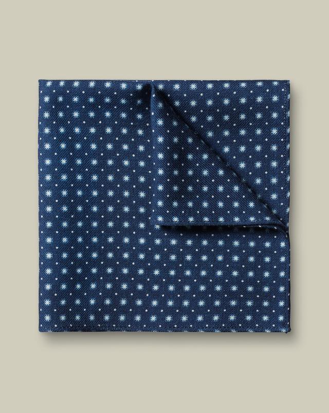 Men's Charles Tyrwhitt Geo Print Pocket Square - Royal Blue Size 32cm x 32cm Wool