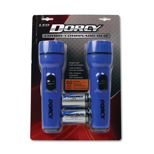 DORCY 412594 LED Flashlight Pack with 1 D Battery - Blue (2/Pack)