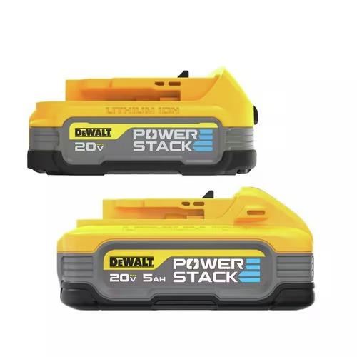 Dewalt (2) 20V POWERSTACK 1.7 Ah and 5 Ah Lithium-Ion Battery Pack